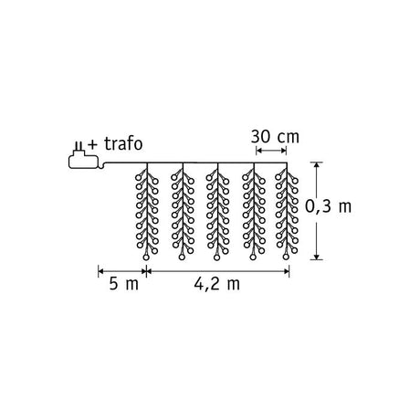 Lyskæde istapper 390 led-lys 420 cm lang