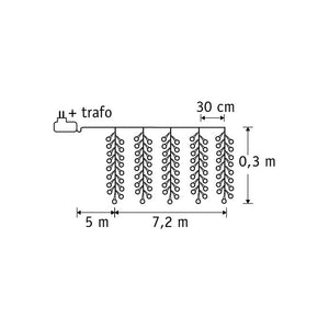 Lyskæde istapper 650 led-lys 720 cm lang