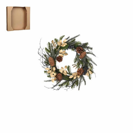 Krans med guldfarvede blade