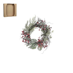 Vinterkrans med røde bær