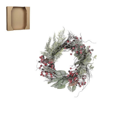 Vinterkrans med røde bær