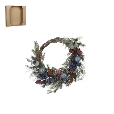 Dørkrans med turkisblå kugler