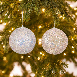 Polystyrene Christmas ball with glitter Ø: 15 cm