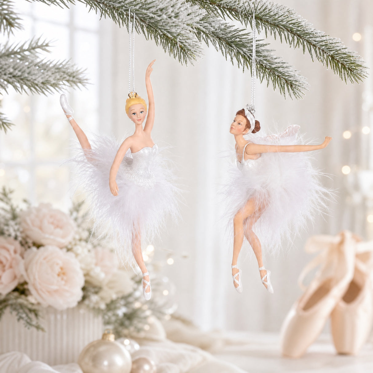 Ballerina with feather skirt