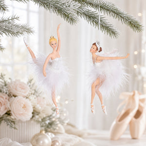 Ballerina with feather skirt