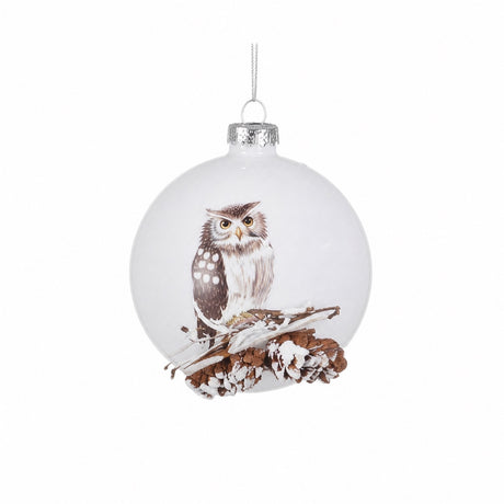 Christmas balls with owl and cones