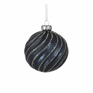 Black Christmas ball with pattern