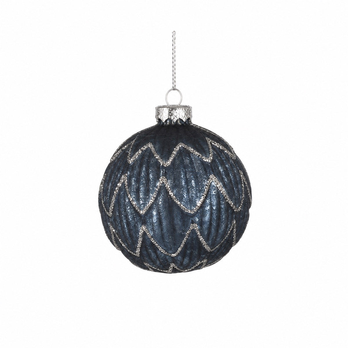Black Christmas ball with pattern