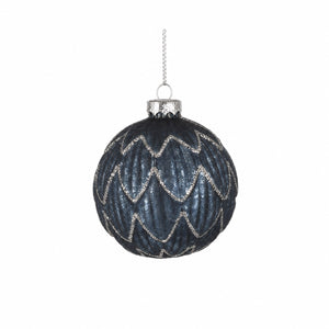 Black Christmas ball with pattern