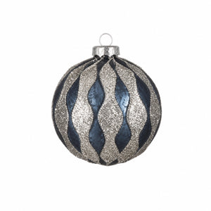 Black Christmas ball with pattern