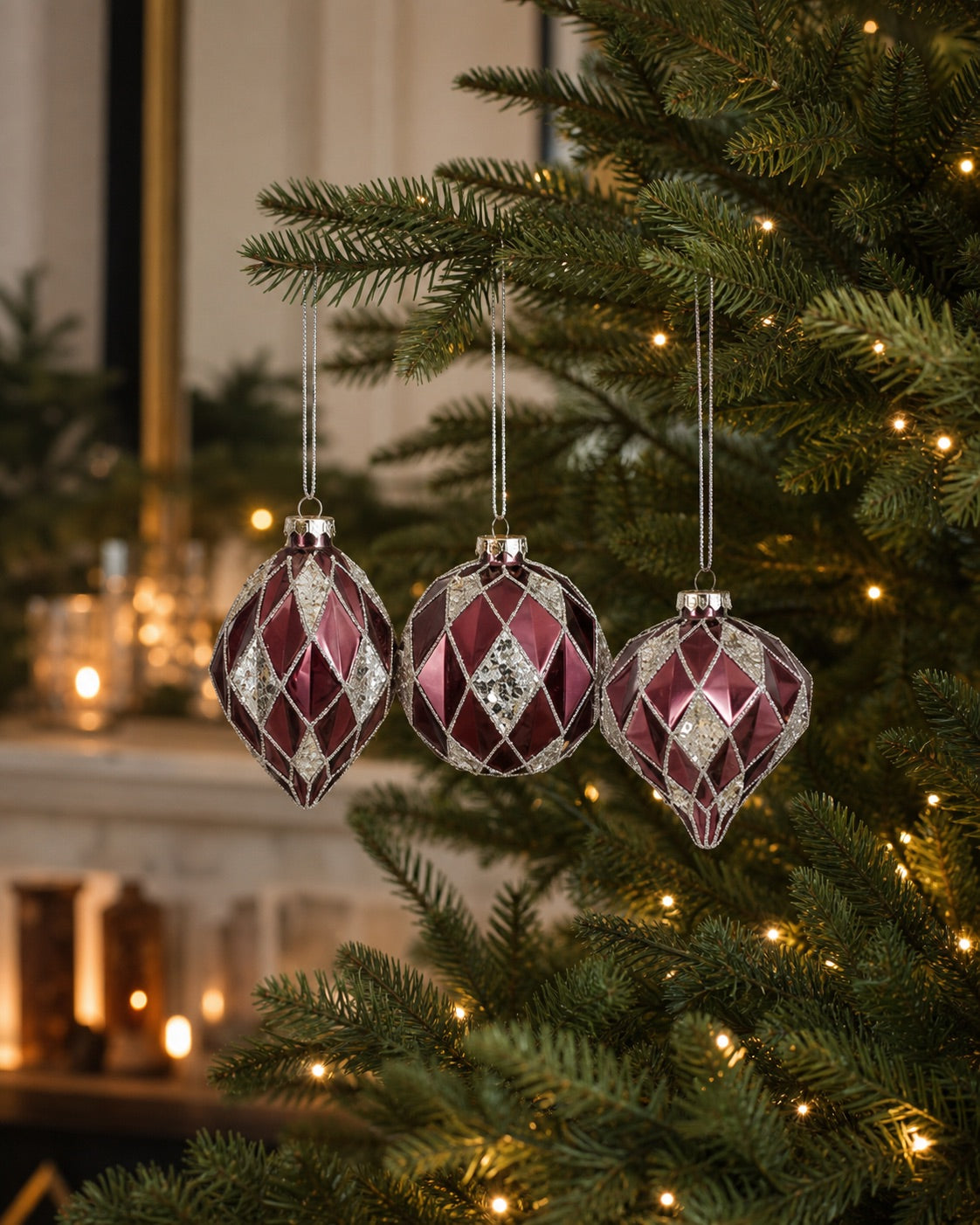 Christmas ball with checkered pattern