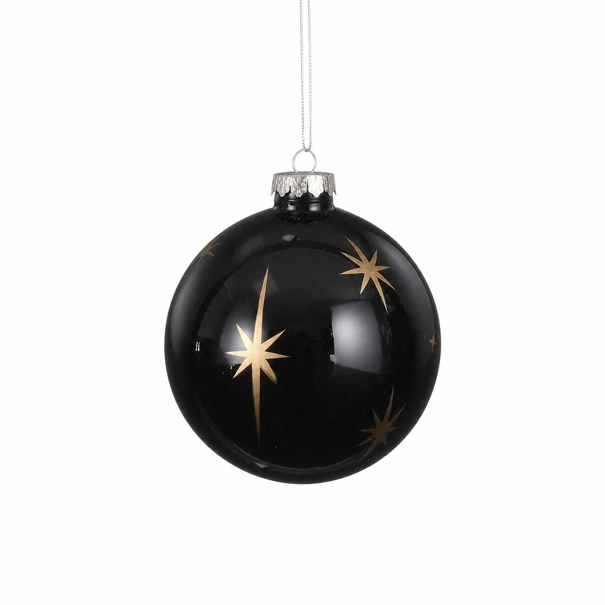 Black Christmas ball with stars
