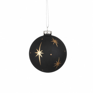 Black Christmas ball with stars
