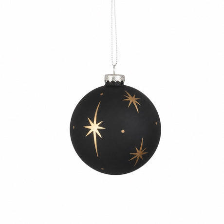 Black Christmas ball with stars