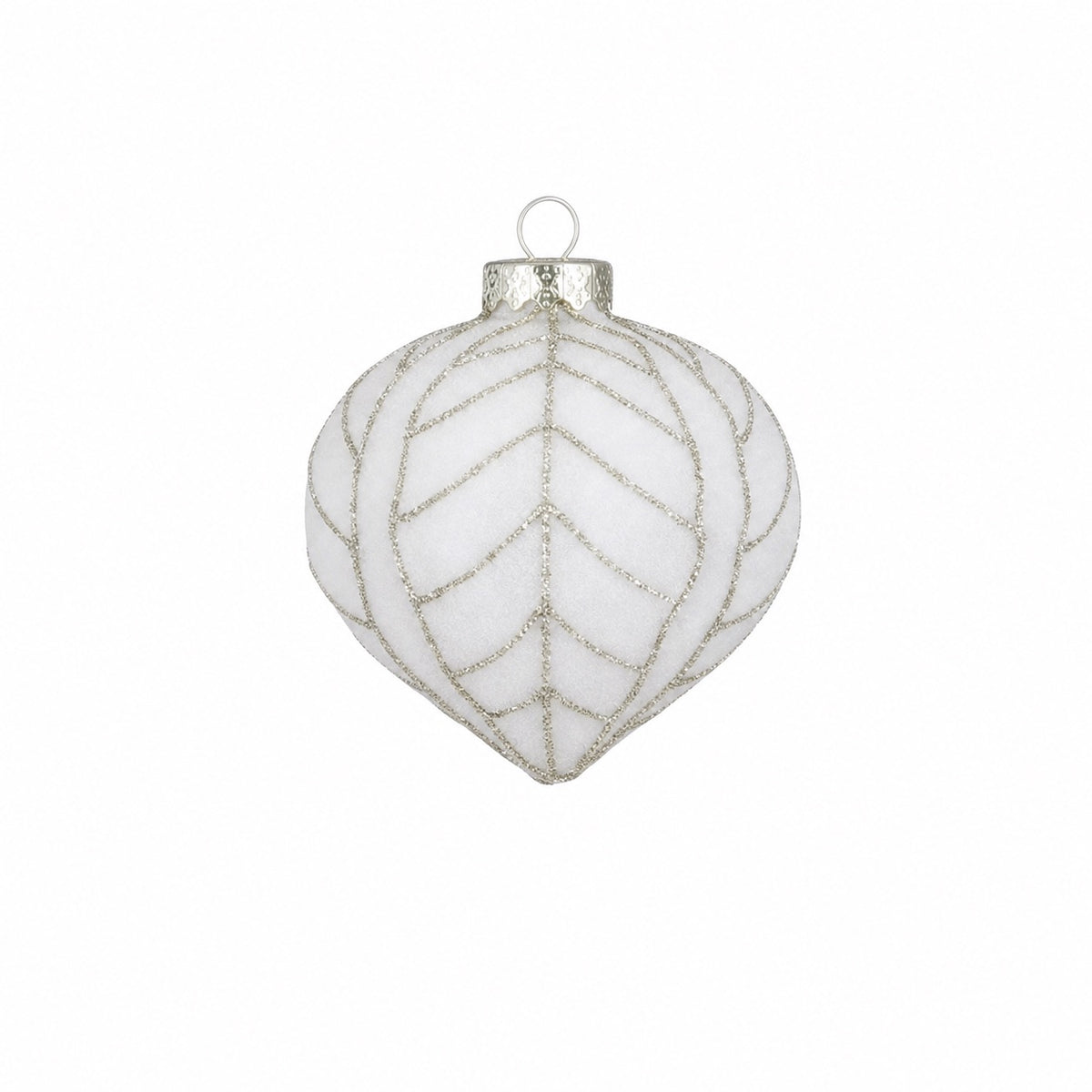 Bulb shaped Christmas ball with leaf