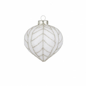 Bulb shaped Christmas ball with leaf