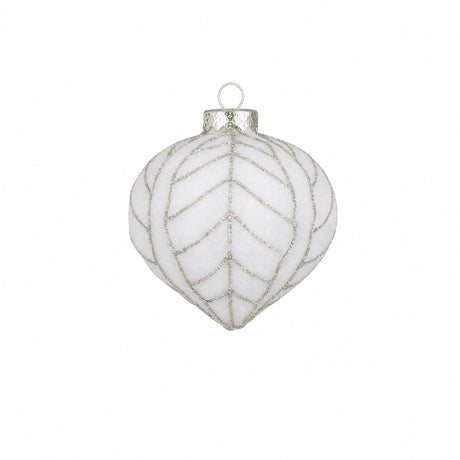 Bulb shaped Christmas ball with leaf
