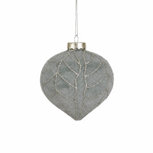 Bulb shaped Christmas ball with leaf