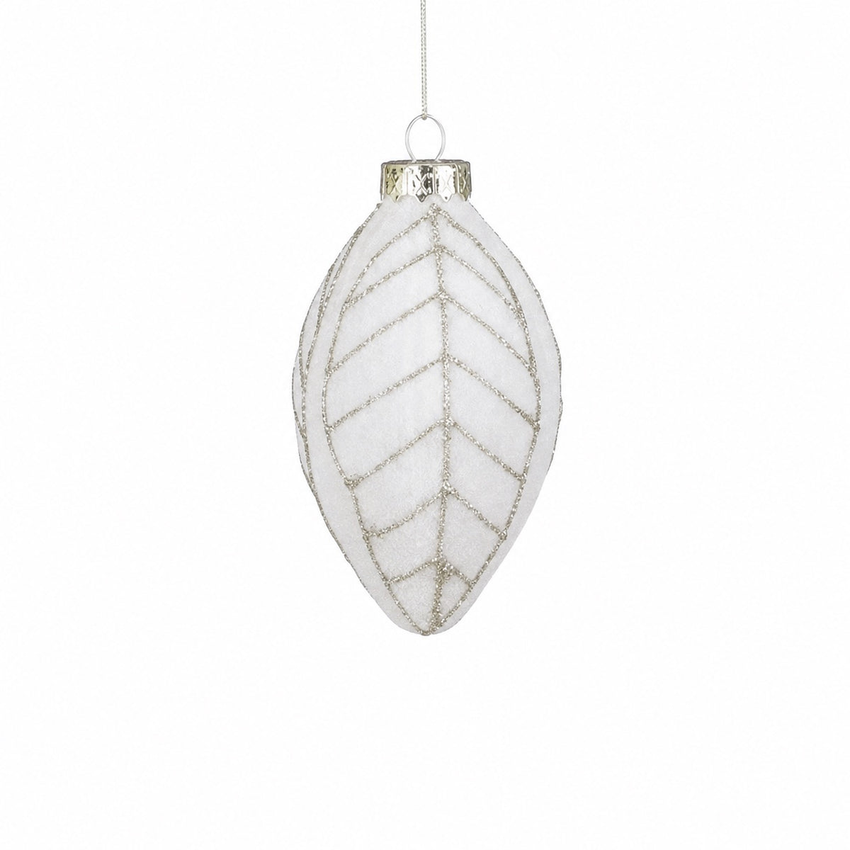 Oblong Christmas ball with leaf