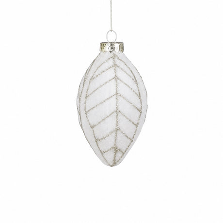 Oblong Christmas ball with leaf