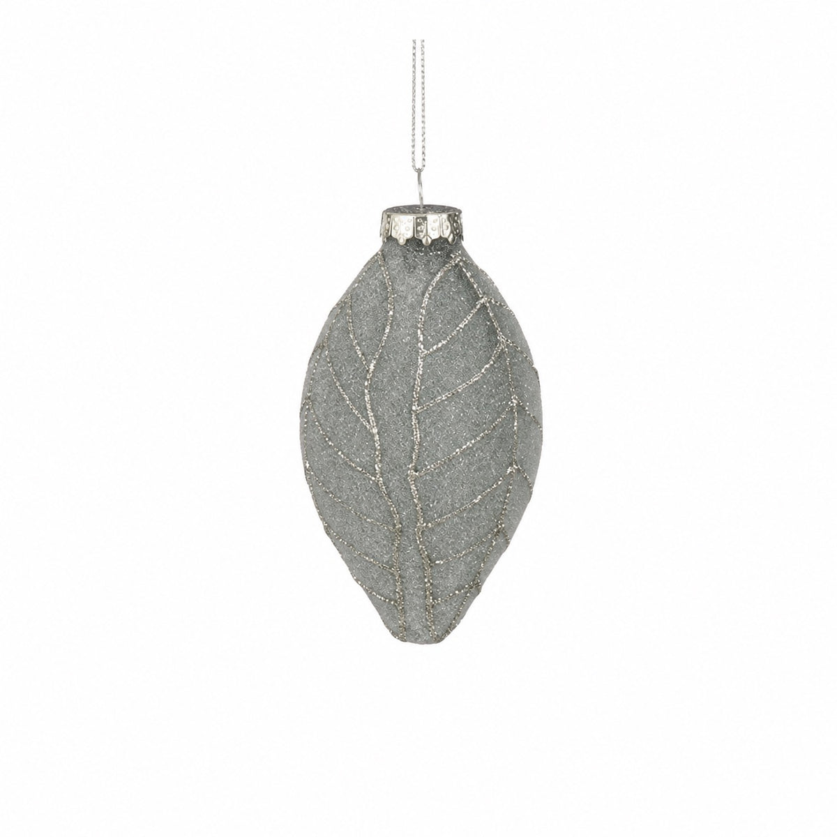 Oblong Christmas ball with leaf