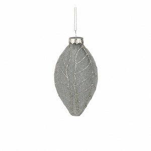 Oblong Christmas ball with leaf