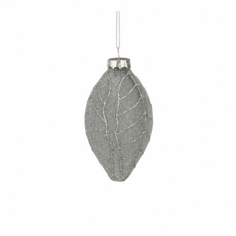 Oblong Christmas ball with leaf