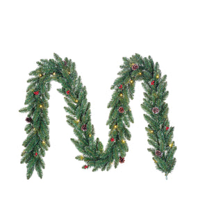 Creston fir garland with lights, 10 m long
