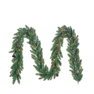 Creston fir garland with lights, 10 m long