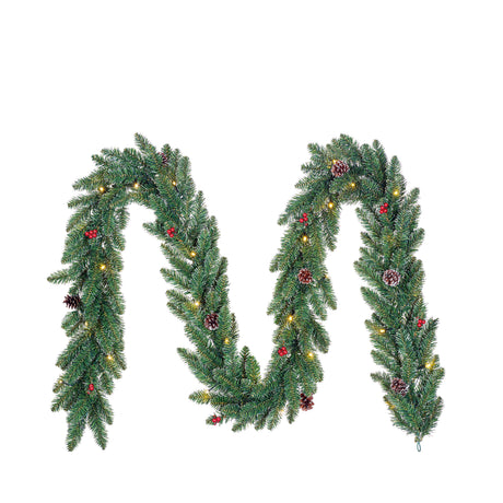 Creston fir garland with lights, 10 m long