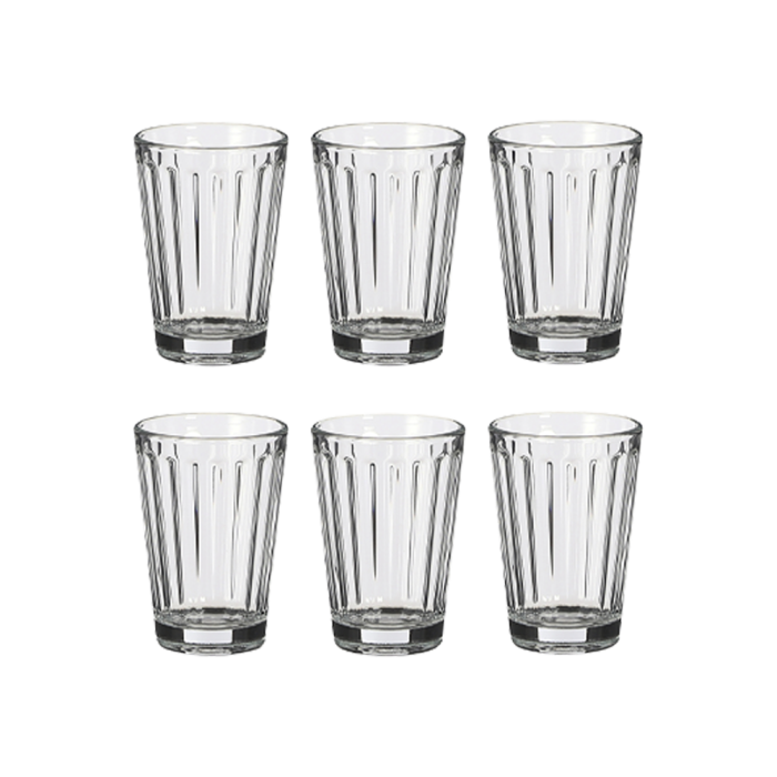 6 vandglas med riller 19 cl