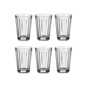 6 vandglas med riller 19 cl