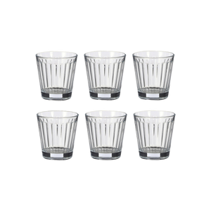 Seks vandglas med rillet struktur 22 cl