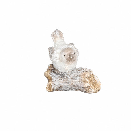 Winter bird on tree trunk