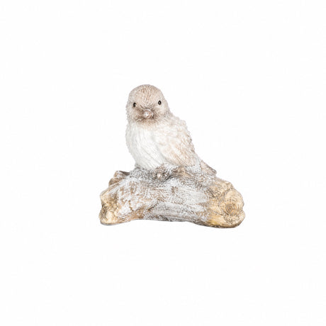 Winter bird on tree trunk