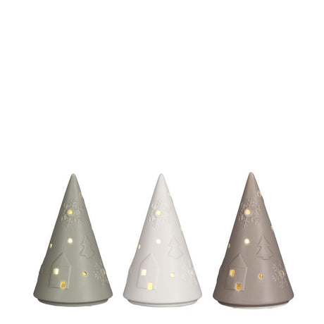 Top i porcelæn med lys mellem størrelse