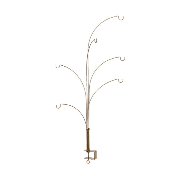 Dekorationstræ med bordklemme guldfarvet 117 cm højt 