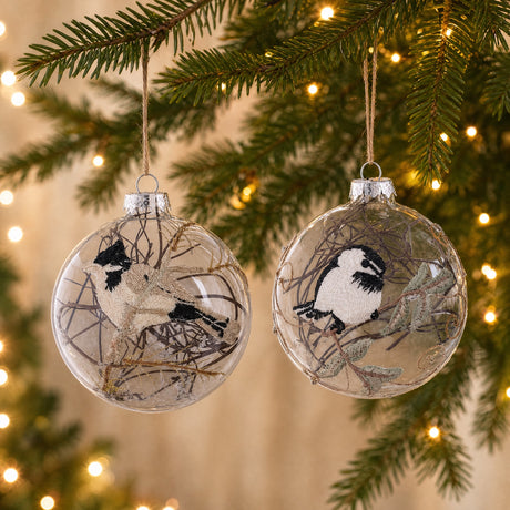 Christmas balls with birds