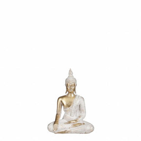 Buddha hvid/guld 15,5 cm høj