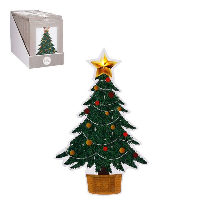 Vinduespynt Juletræ med lysende stjerne