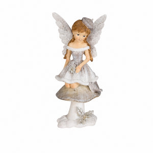 Winter fairy with mushroom or bunnies