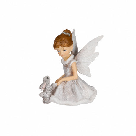 Winter fairy with mushroom or bunnies