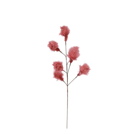 Gren med fjerduske mørk lyserød