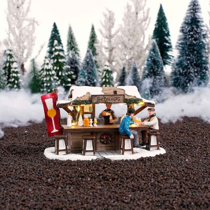 LuVille schnapps stall set in a landscape
