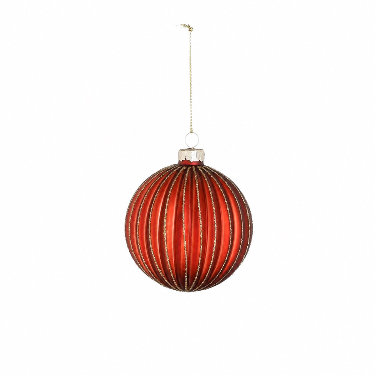 Christmas balls with shimmering stripes