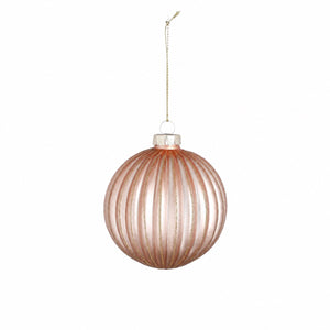 Christmas balls with shimmering stripes