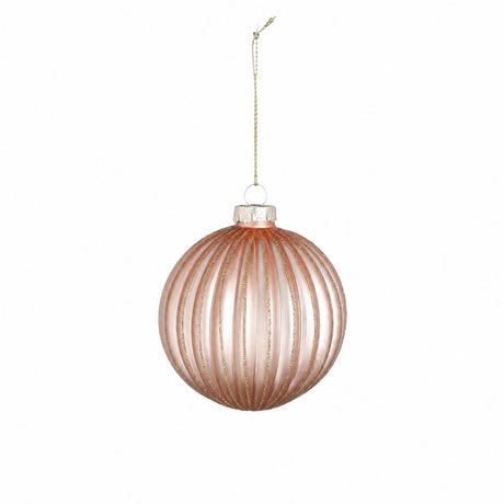 Christmas balls with shimmering stripes