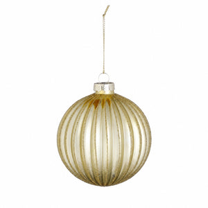 Christmas balls with shimmering stripes
