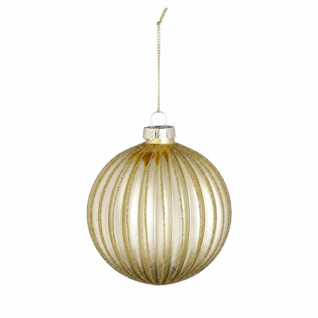 Christmas balls with shimmering stripes