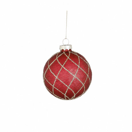 Dark red Christmas balls with gold pattern